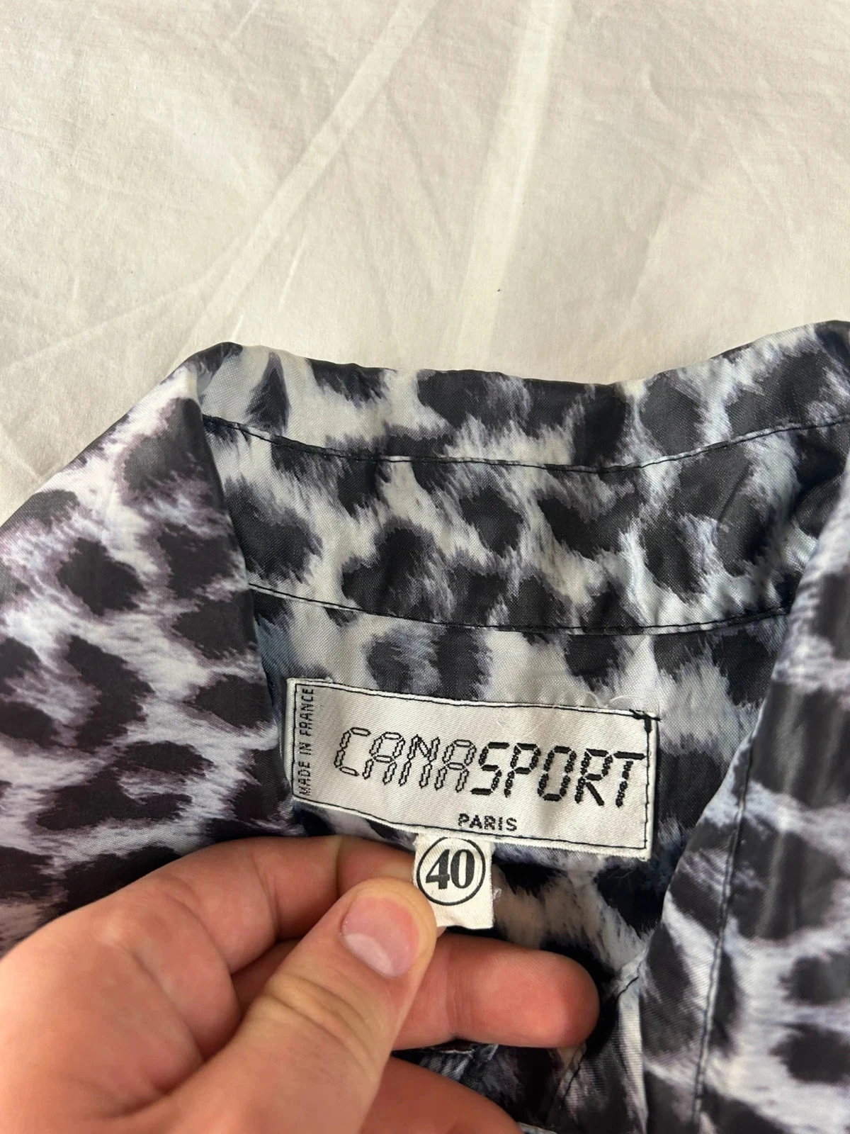 Shirt met luipaardprint in wit en zwart Cana Sport Paris maat 40 – photo 8